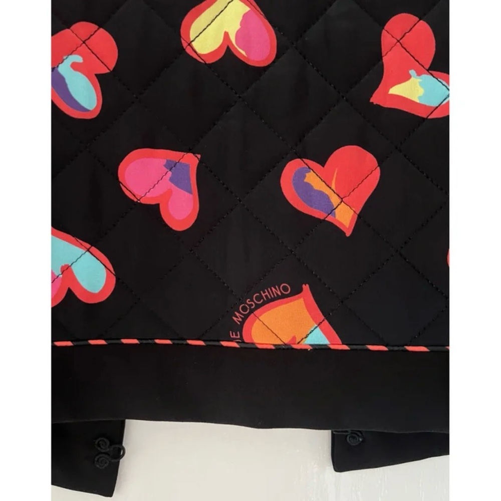 Boutique Moschino Multi-Colored Hearts Quilted Jacket Size 14 - Picture 8 of 11